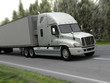 Truck front view on highway