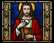 Jesus mit Becher und Hostie
