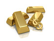 shiny rendered gold bars with dollar symbol