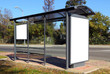 Black banner on a bus shelter. Black banner on a bus shelter.