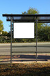 Black banner on a bus shelter. Black banner on a bus shelter.