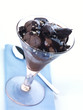 chocolate ice cream in a glass