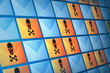 Wall of email, spam and virus electronic mail envelopes