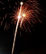 Long Exposure of Fireworks Against a Black Sky