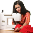 Seamstress work on the sewing-machine Seamstress work on the sewing-machine