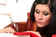 Seamstress work on the sewing-machine Seamstress work on the sewing-machine