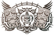 Polynesian tiki and turtle