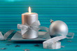 Christmas candle and silver ball Christmas candle and silver ball