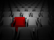 one reserved red armchair