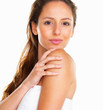 Sultry woman looking over her shoulder
