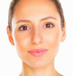 Close up of woman looking directly at you