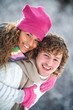 young pair in winter park