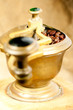 Coffee beans in the coffee grinder Coffee beans in the coffee grinder