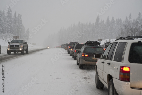 Photo: Winter traffic jam Winter traffic jam
