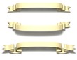 3D render bitmap - shiny gold ribbon on white