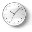 black and white chrome clock on white background black and white chrome clock on white background