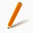 3D render pencil icon on white background