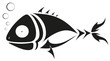 vector tattoo - black fish