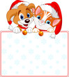 Christmas Cat and dog sign