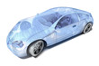 Car design, wire model. My own design.