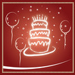 Red birthday and wedding cake