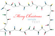 Christmas lights frame isolated on white background with copy sp Christmas lights frame isolated on white background with copy sp