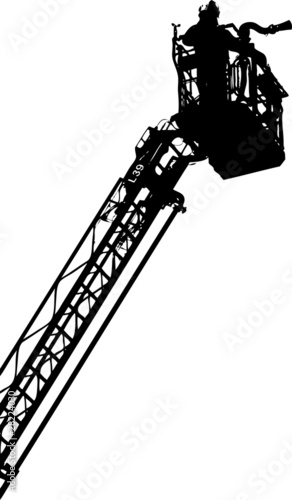 Vector: fireman on ladder fireman on ladder