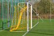 Photo: Soccer ground with a goal and a corner flag Soccer ground with a goal and a corner flag
