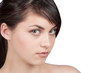 Portrait of sexy woman, on white background
