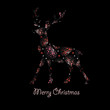silhouette of a winter deer