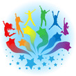 vector background of kids jumping vector background of kids jumping