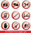 Cool 3D restrictive signs collection. Including empty sign.