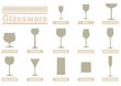Set of vector silhouettes of alcohol and drink glasses.