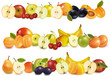 Three fruit borders. Vector.