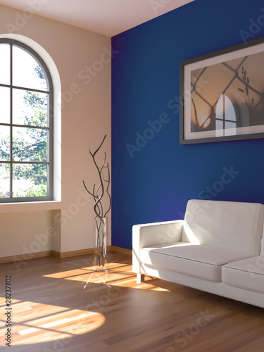 Illustration: Sofa Rendering Sonne blau Sofa Rendering Sonne blau