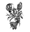 Zodiac signs - Cancer. Tattoo design.