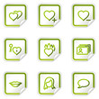 Dating web icons, green stickers series