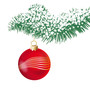 Christmas bauble on branch