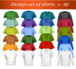Color and white men polo shirts and t-shirts. Vector Color and white men polo shirts and t-shirts. Vector