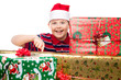 Christmas boy and present
