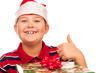 Christmas boy and present