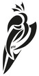 vector tattoo - black parrot