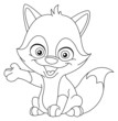 Outlined baby fox