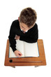 Conscientious school boy student
