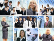 A collage of images with young and smart businesspeople A collage of images with young and smart businesspeople