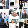 A collage of images with young and smart businesspeople A collage of images with young and smart businesspeople
