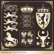 Gold coat of arms heraldic