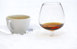 Hot coffee and warm cognac
