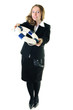 Businesswoman with a life ring
