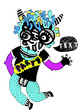 Stylized Cartoon Animal In Ret...